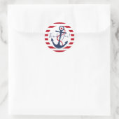 Nautical Boy Baby shower Dank u Ronde Sticker (Tas)