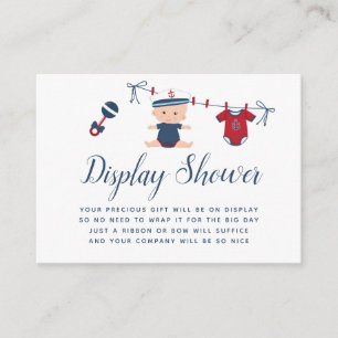 Nautical Boy Baby shower Display Shower Informatiekaartje