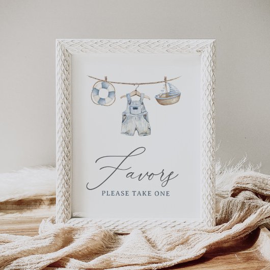Nautical Boy Baby shower Favorieten Poster