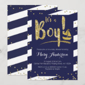 Nautical Boy Baby shower Invitation Kaart (Voorkant / Achterkant)