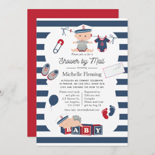 Nautical Boy Baby shower per mail Kaart