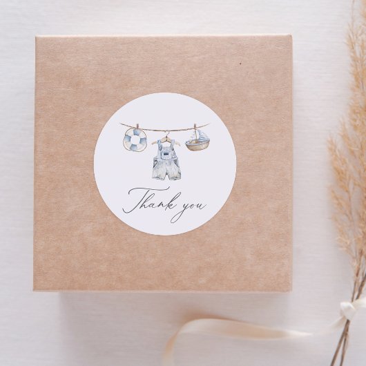 Nautical Boy Baby shower Ronde Sticker