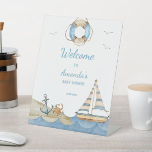 Nautical Boy Baby shower Welkom Reclamebord Met Voetstuk
