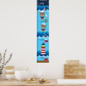 Nautical Boy Beer Red and Navy Growth Chart Poster (Keuken)