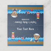 Nautical Boy Beer Red en Navy Baby shower (Buitenkant ongevouwen)