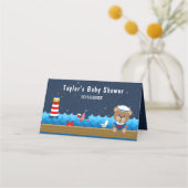 Nautical Boy Beer Red en Navy Baby shower (Achterkant)