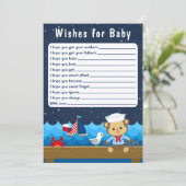 Nautical Boy Monkey Red en marine wil Baby Kaart (Staand voorkant)