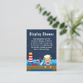 Nautical Boy Monkey Red en Navy Display Shower Informatiekaartje (Staand voorkant)