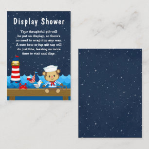 Nautical Boy Monkey Red en Navy Display Shower Informatiekaartje