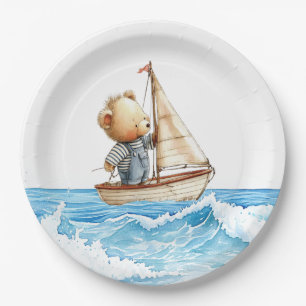 Nautical Boy Sailor Teddy Bears Baby shower Papieren Bordje