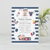 Nautical Boy Virtuele Baby Shower Kaart (Staand voorkant)