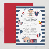 Nautical Boy Virtuele Baby Shower Kaart (Voorkant / Achterkant)