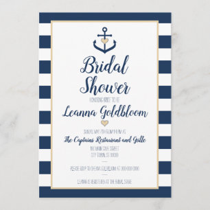 Nautical Bridal Shower Invitation - Anchor - marin Kaart