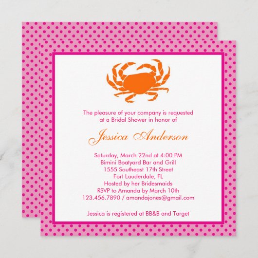 Nautical Bridal Shower Uitnodiging (Voorkant / Achterkant)