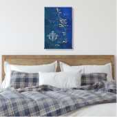 Nautical Buitenter Banks Map Canvas afdrukken (Insitu (Slaapkamer))
