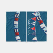 Nautical Bunting Fleece Deken (Voorkant (Horizontaal))