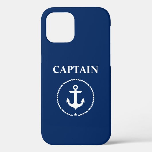 Nautical Captain Anchor Rope Navy Blue Case-Mate iPhone Case (Achterkant)