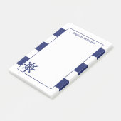 Nautical Captain's Wheel Voeg naam toe 4x6 Post-it® Notes (Schuin)