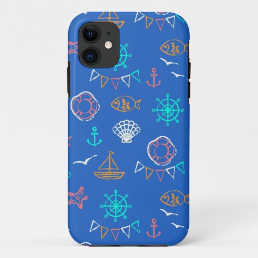 Nautical Chalk Drawing Pattern 1 Case-Mate iPhone Case (Achterkant)
