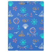 Nautical Chalk Drawing Pattern 1 Klembord (Achterkant)