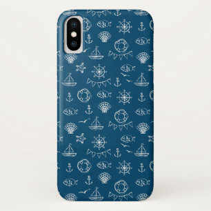 Nautical Chalk Drawing Pattern 2 iPhone X Hoesje