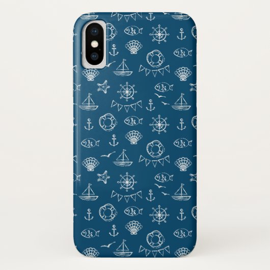 Nautical Chalk Drawing Pattern 2 Case-Mate iPhone Case (Achterkant)