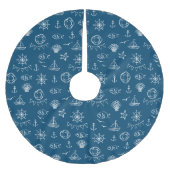 Nautical Chalk Drawing Pattern 2 Kerstboom Rok (Voorkant)