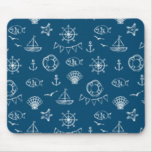 Nautical Chalk Drawing Pattern 2 Muismat