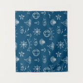 Nautical Chalk Drawing Pattern Wandkleed (Voorkant)