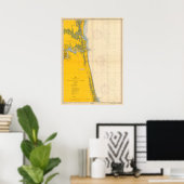  Nautical Chart Amelia Island St. Augustinus Poster (Thuiskantoor)