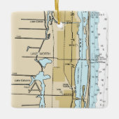 Nautical Chart Lake Worth Florida Keramisch Ornament (Voorkant)