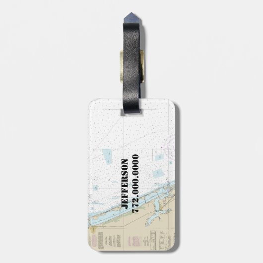 Nautical Chart Latitude Longitude: Fort Pierce FL Bagagelabel (Achterkant verticaal)