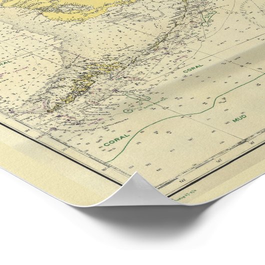 Nautical Chart Map of Florida Poster (Hoek)