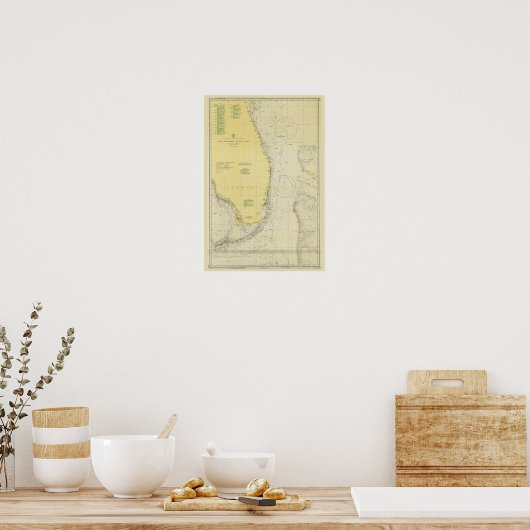 Nautical Chart Map of Florida Poster (Keuken)
