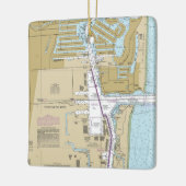 Nautical Chart Port Everglades Florida Keramisch Ornament (Links)