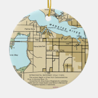 Nautical Chart van Bradenton FL Keramisch Ornament