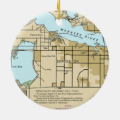 Nautical Chart van Bradenton FL Keramisch Ornament (Achterkant)