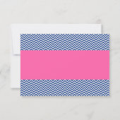 Nautical Chevron Anchor Blue Pink Bat Mitzvah RSVP (Achterkant)
