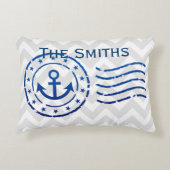 Nautical Chevron & Anchor Seal Accent Kussen (Voorkant)