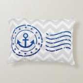 Nautical Chevron & Anchor Seal Accent Kussen (Achterkant)