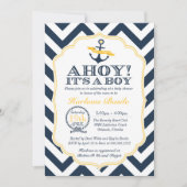 Nautical Chevron Baby Boy Shower Kaart (Voorkant)
