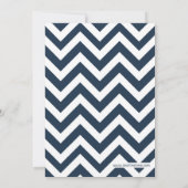 Nautical Chevron Baby Boy Shower Uitnodiging blauw (Achterkant)