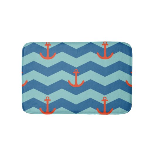 Nautical Chevron Pattern Badmat (Voorkant)