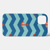 Nautical Chevron Pattern Case-Mate iPhone Case (Achterkant (horizontaal))