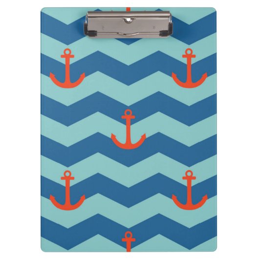 Nautical Chevron Pattern Klembord (Voorkant)