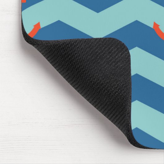 Nautical Chevron Pattern Muismat (Hoek)