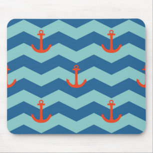 Nautical Chevron Pattern Muismat