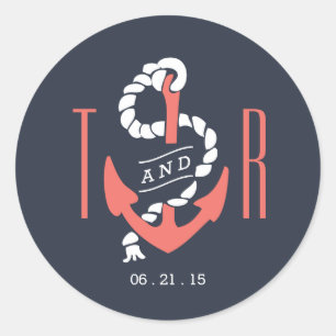 Nautical Chic Favor Sticker / Envelope Seal
