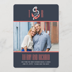 Nautical Chic Wedding Save the Date Card