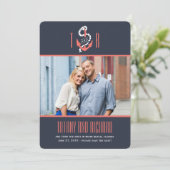 Nautical Chic Wedding Save the Date Card (Staand voorkant)